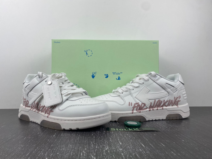 ofw out of office low-top leather sneakers