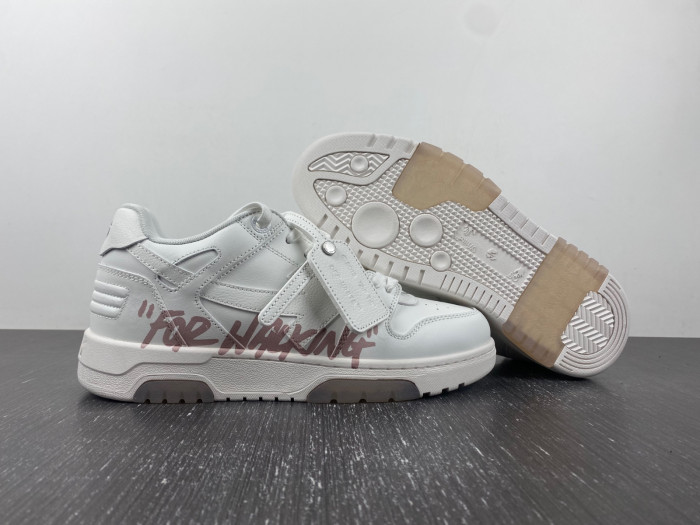 ofw out of office low-top leather sneakers
