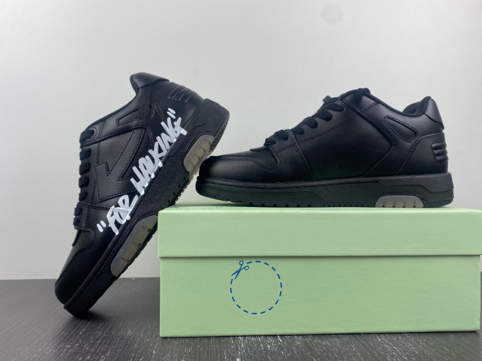 ofw out of office low-top leather sneakers