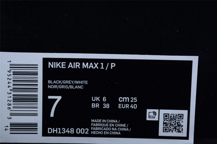 patta x nike air max 1 black white grey dh1348-002